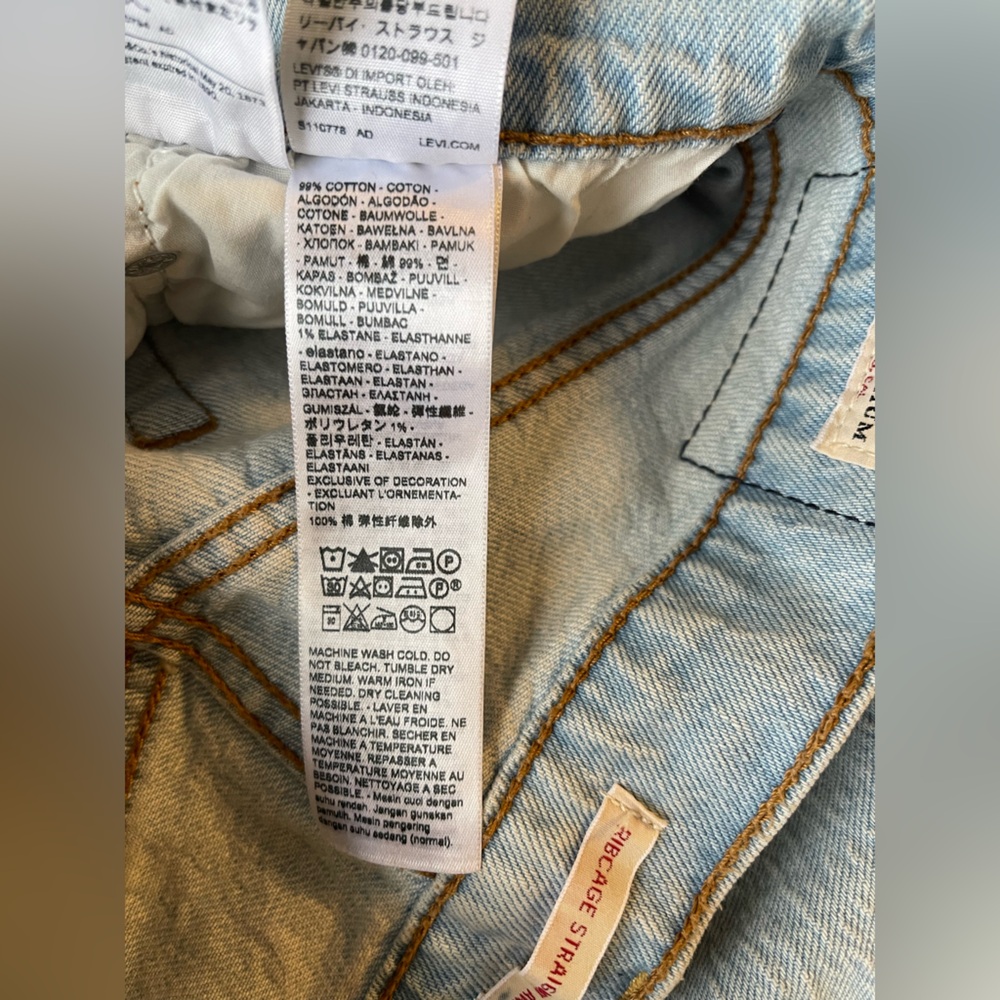 Levi’s Premium Ribcage Ankle Straight Stretch Jean Light Wash 29 - Picture 14 of 16